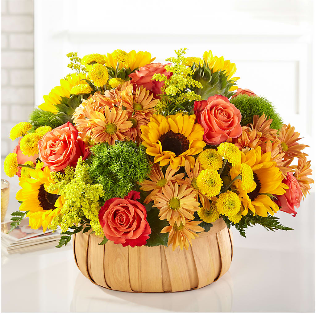 Harvest Sunflower Basket – ANNA'S FLOWERS & GIFTS, West Long Branch NJ