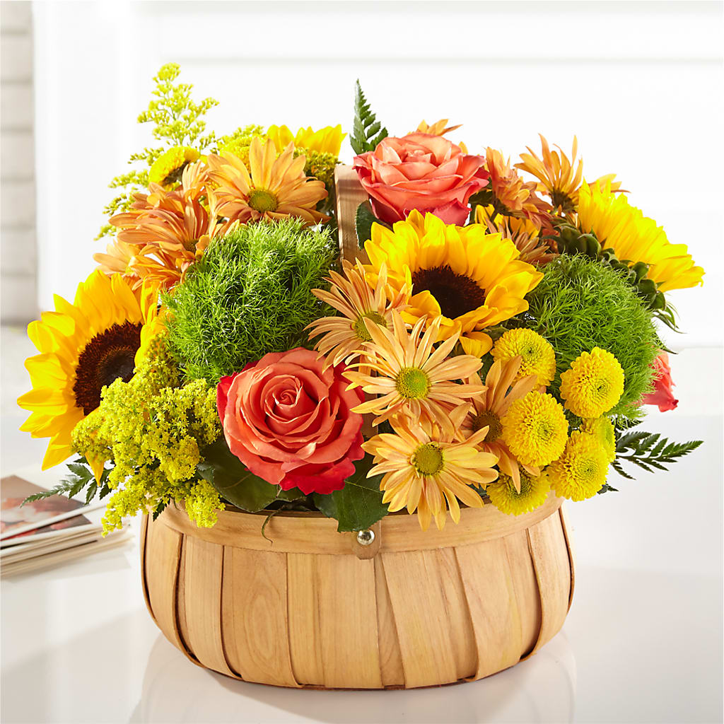 Harvest Sunflower Basket – ANNA'S FLOWERS & GIFTS, West Long Branch NJ